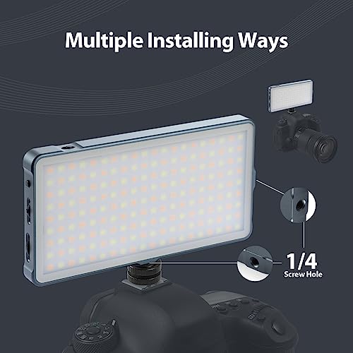 ENEGON 4000mAh Rechargeable Mountable Bicolor LED Video Light with Mini Panel for Professional DSLR Cameras | Photo Video Lighting Long Battery Life | Fits for iPhone Sony Canon Nikon Fuji Panasonic