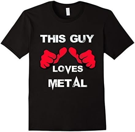 Mens 'This Guy Loves Metal' Heavy Metal T-Shirt. Small Black