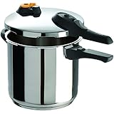 T-fal P25144 Stainless Steel Dishwasher Safe PTFE PFOA and Cadmium Free 10 / 15-PSI Pressure Cooker Cookware, 8.5-Quart, Silver