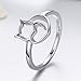 Presentski Cute Kitty Ring,925 Sterling Silver Cat Rig Christmas Day Gift for Women,Size 6 7 8 9