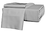 King Size Egyptian Cotton Sheets Luxury Soft 1000 Thread Count- Sheet Set for King Mattress Light Gray Solid