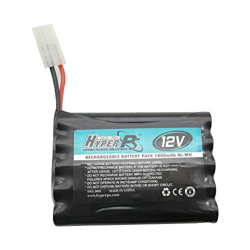 12V 1800mAh Ni-MH 10 Cell Rechargeable Replacement Battery Pack for RC Car, Boat, Robot, Airplane, airsoft guns