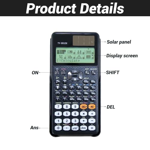 FX-991EX Scientific Calculator with 552 Functions, Multi-function Calculator Scientific Engineering Scientific Calculator, 10+2 Digits Written Display Calculators Portable Calculators for Students