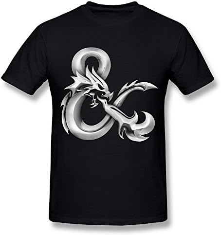 Men's Dungeons Dragons Ampersand Game Dragon Black T-Shirt