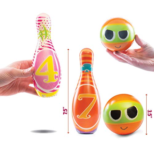 image for Play22 Kids Bowling Set with Carrying Bag - Colorful 12 Piece Toy Bowl