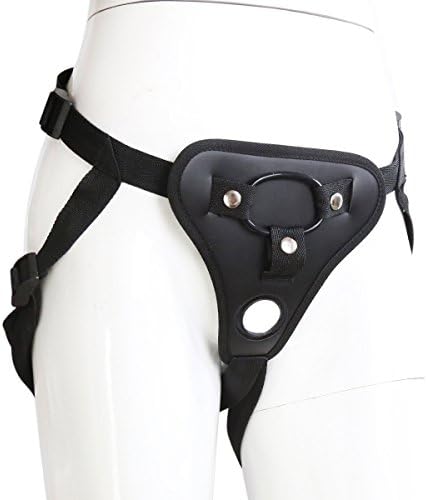 Unisex Soft Leather Pants with Adjustable Belt & 3 Size O-Rings for Couples Black