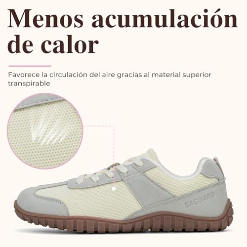 SAGUARO Mujer Zapatillas Barefoot Calzado Minimalista Barefoot Shoes con Puntera Ancha para Uso Diario, Talla 35-43