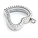 PiercingJ Round Heart Stainless Steel Locket Floating Charm Pendant Necklace - 21.5