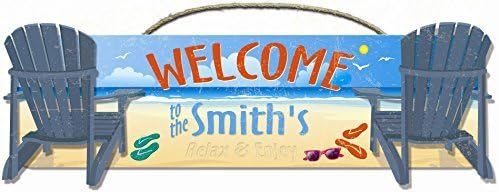 Redeye Laserworks Personalized Cottage Beach Hardboard Sign from