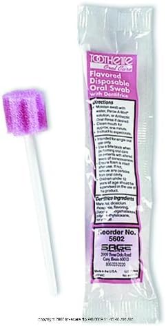 Toothette Oral Swab, Toothette Swab W-Dentrifice, (1 BOX, 250 EACH)