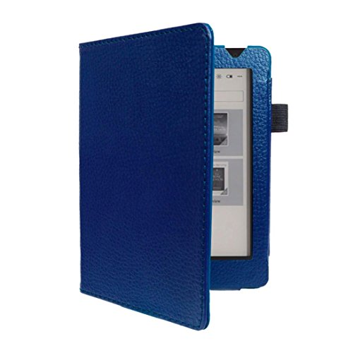 Dreamyth Magnetic Auto Sleep Leather Cover Case For NEW KOBO Arua Edition 2 eReader + HD Screen Protective Film +Touch Pen (Dark Blue)