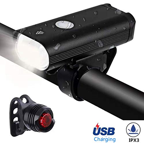 image for LZRYX Bicycle Headlight, USB Rechargeable 400 Lumen LED Bike Front Lig