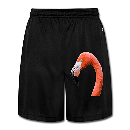 Bekey Vintage Flamingo Shorts Training Pants For Mens Black Size XL