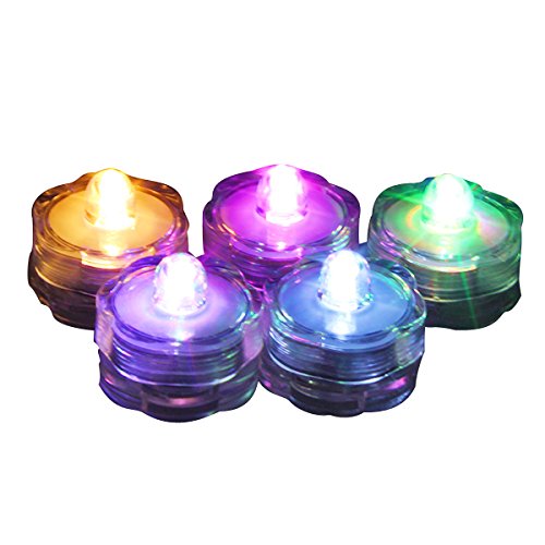 AGPtek Set of 24 LED Submersible Waterproof Battery Wedding Floral Decoration Tea Vase light - RGB Color