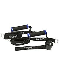 HemingWeigh, juego de bandas elásticas con traba para puerta y banda de tobillo, tabla de ejercicios y estuche para transporte