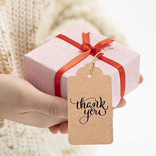 Starrky Brown Kraft Paper Gift Tags, 150PCS Gift Wrap Tags Editable Blank Gift Labels for Christmas Wedding Birthday Thanksgiving Gift