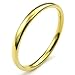 KONOV Mens Womens Stainless Steel Ring, 2mm, Comfort Fit Band, Size 9