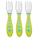Gerber Graduates Kiddy Cutlery Forks, Green, 3 Count