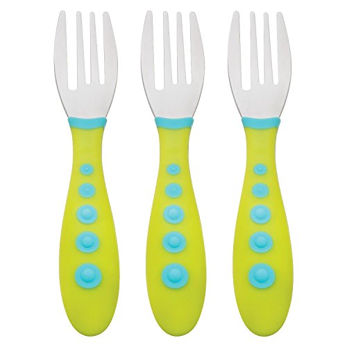 Gerber Graduates Kiddy Cutlery Forks, Green, 3 Count