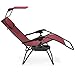 Best Choice Products Oversized Zero Gravity Reclining Lounge Patio Chair w/Folding Canopy Shade and Cup Holder - Red