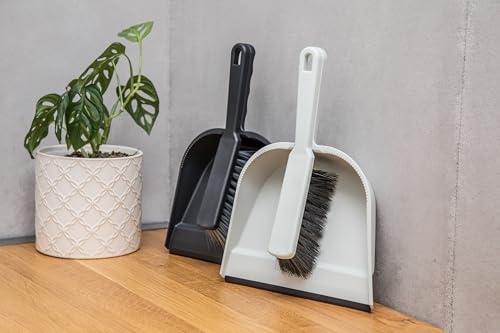 YORK Dustpan and Brush Set Shovel and Brush Hand Brush and Palla Brush Combo Portable Hand Broom Dustpan Set with Rubber Made of White Granulate