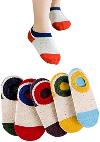 VWU 5 Pack Girls Boys No Show Socks Toddler Kids Low Cut Socks 1-9Y