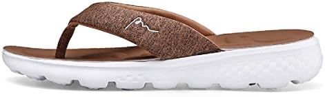 LUNGJI Women’s Flip Flop Beach Slippers with Arch Support Men’s Non Slip Thong Sandals for Shower (7 B(M)/5-6 D(M)=EU 37-38, Brown)