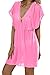 DQdq Petite Women's Beach Swimsuit Cover up V-Neck Dress