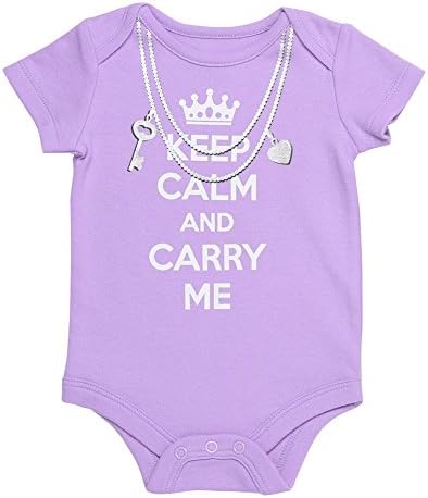 Baby Starters Baby Girls "Keep Calm and Carry Me" Bodysuit Lilac 3M