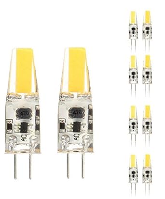 10 x Mini Leuchtmittel LED COB G4 dimmbar mit Helligkeit verstellbar 2 W DC/AC 12 V Drucker/Ersatz-Pendelleuchte Lampe Haloge