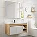 Tangkula Bathroom Medicine Cabinet, Wide Wall Mount Mirrored Cabinet with Adjustable Shelf, Bathroom Double Mirror Door Cabinet (24
