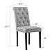 YEEFY Habit Solid Wood Tufted Parsons Dining Chair (Set of 4) (Gray)