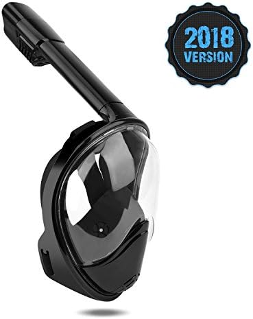 180° Full Face Snorkel Mask With Detachable Gopro Mount, Easy Breathe Anti-fog Anti-leak Technology, Large Viewing Area for Man and Women