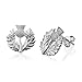 925 Sterling Silver Thistle Cirsium Flower Scotland National Symbol Small Post Stud Earring 15 mm