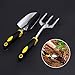 VILIVIT Gel Grip Garden Tools – 4 Piece Plant Care Gardening Hand Tool Sets with Aluminum Heads Ergonomic Handles – Trowel Cultivator Pruner and Weeding Fork Kitthumb 3