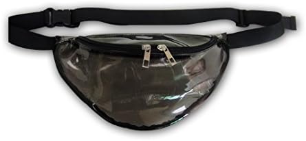 Dolores Clear Transparent Fanny Pack Adjustable Waist Pack Chest Pack Bum Bag Water-resistant Beach Travel Purse Black