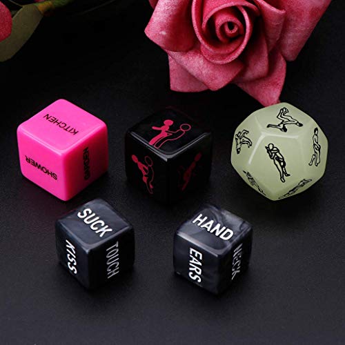 Funny and Romantic Role Playing Dice Game Set of 6,Novelty Gift for Honeymoon bacherette Party,Him and Her, Bridal Shower, Groom Roast,Newlyweds, Wedding, Anniversary, Marriage New 2019