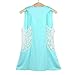 Mosunx Sexy Women Summer Lace Vest T Shirt Tees Casual Blouse Fashion Tank Tops (XXXL, Blue)