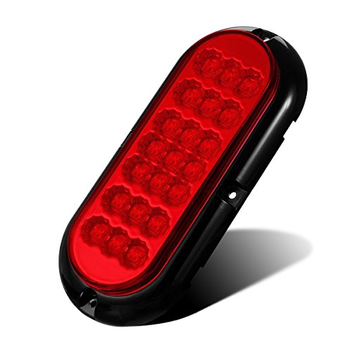 image for Partsam 2 Pcs Red Oval Oblong 6-1/2