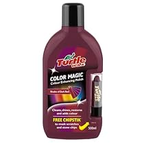 Turtle Wax FG6904 Dark Red Color Magic Plus Colored Car Polish Cleans Shines Restores Scratches Includes Chipstick 500ml