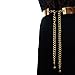 Womens Metal Mirror Waist-Belt Metallic Belt Obi Wide- Golden, Large (30-36 inch)