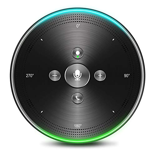 AI Voice-to-Text Speakerphone- eMeet Note N1 Smart WiFi/Bluetooth Speakerphone Conference Speaker Role-Based & Directional Recording 4 omnidirectional Microphones 360Â° Voice Pickup, skype Speakerphone