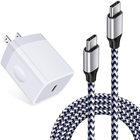 Fast USB Type C Charger for Samsung Galaxy Note 21/20 Ultra/10, S21+/S21 Ultra/S21/S20 FE/S20 Ultra 5G/S10 A51, Google Pixel 5a 4a 4XL 3a, 18W PD Power Adapter Charging Block with 6ft USB C to C Cable