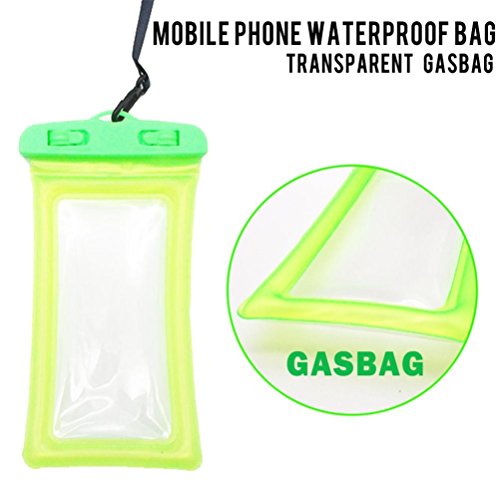 Sagton Waterproof Phone Case,Floating Pouch Night-Visible Smartphone Dry Bag for iPhone X/8/8 Plus/7/7 Plus/6S/6/6S Plus/SE/5S/5C,Samsung Galaxy S8/S8 Plus/Note 8 6 5,up to 6 inch diagonal (Green)