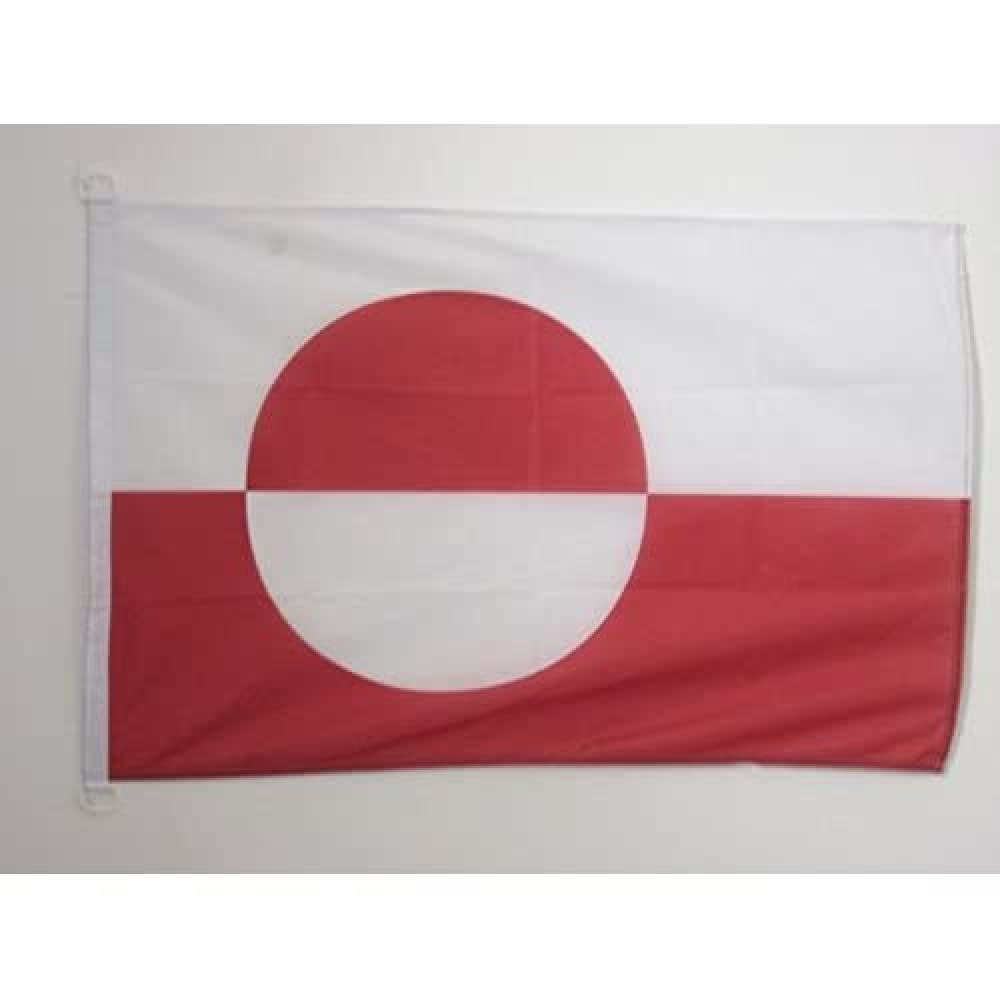 AZ FLAG - Greenland Nautical Flag - 18'' x 12'' - For Outdoor and Boat - Denmark - Greenlander Banner Knitted Polyester with Two Plastic Rings - Vivid Colors - 12x18 in - 45x30 Cm