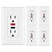 [5 Pack] BESTTEN 15A GFCI Outlet, Tamper Resistant GFI Receptacle, Ground Fault Circuit Interrupter with Wall Plate, ETL Certified, White
