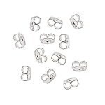 Beadaholique 12-Piece Sterling Earring Backs, 4mm, Silver
