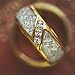 King Will Meteor 8mm Men's Gold Titanium Steel Wedding Engagement Ring Cubic Zirconia
