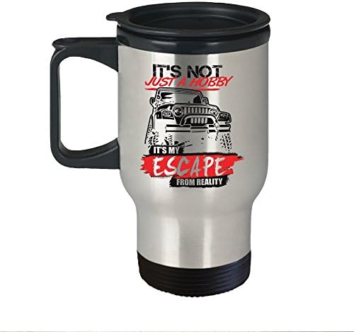 Jeep Travel Mug - It's Not Just A Hobby It's My Escape From Reality Stainless Steel Coffee Thermo & Beer Mug - Father's Day, Mother's Day, Birthday & Christmas Gift for Men & Women