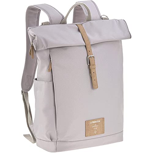 LAESSIG Baby changing backpack with changing mat, pram attachment, bottle warmer water-repellent sustainably produced/Rolltop Backpack grey